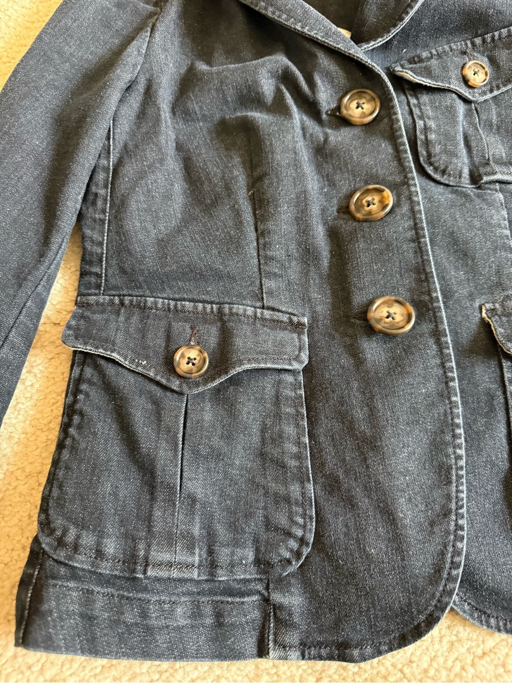 Talbots dark wash jean blazer jacket - Picture 5 of 10